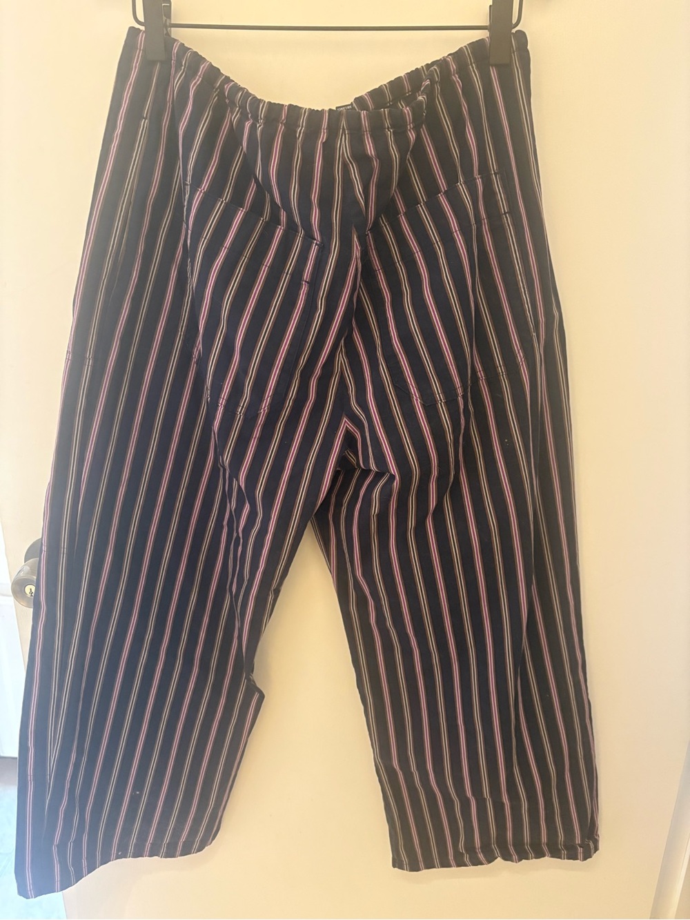 J. Crew navy Luna Pants with Pink and White Stripes - Picture 3 of 4
